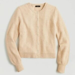 J. Crew Ribbed Jewel Button Cardigan Supersoft Yarn Blush Pink Size Large